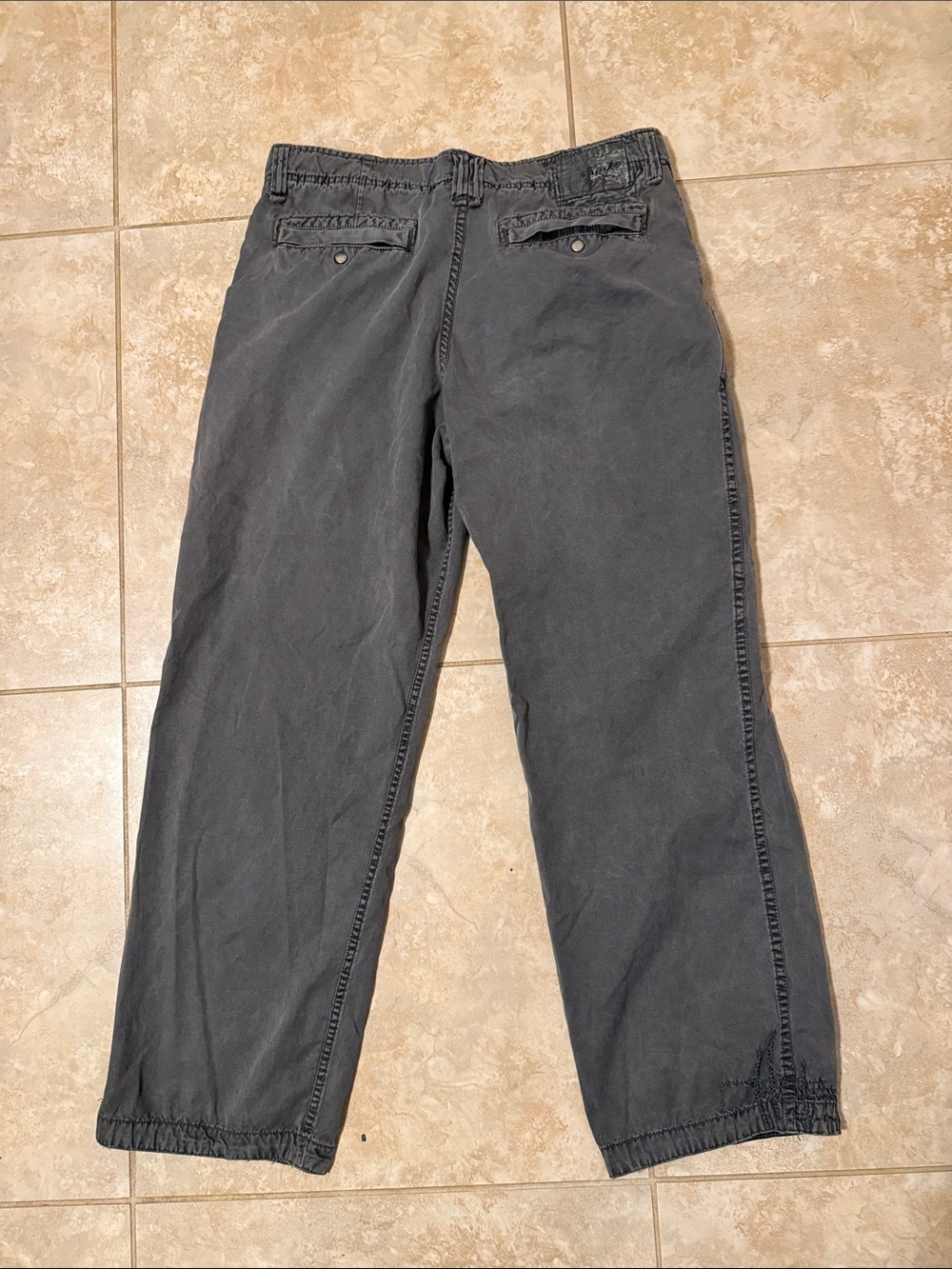 JNCO Style Men's Dark Gray Relaxed Fit Embroidered pants - Picture 4 of 6